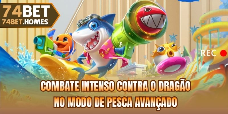 Combate intenso contra o dragão no modo de pesca avançado