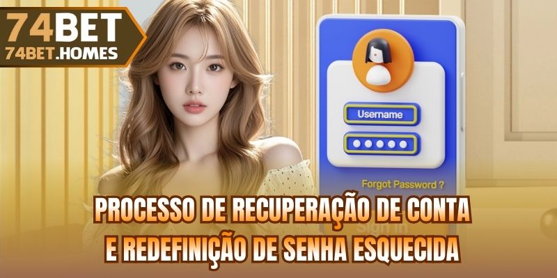 Processo de recuperação de conta e redefinição de senha esquecida